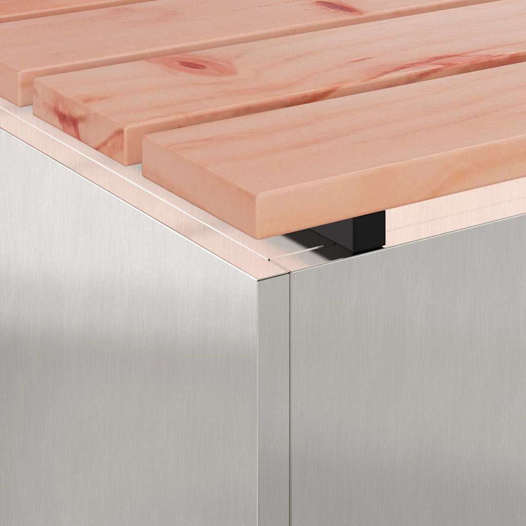 Bancă de grădină Argintiu 100 x 40 x 43 cm Oțel inoxidabil GartenMobel Dekor