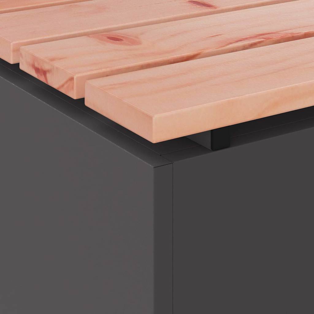 Bancă de grădină Negru 80 x 40 x 43 cm Oțel GartenMobel Dekor