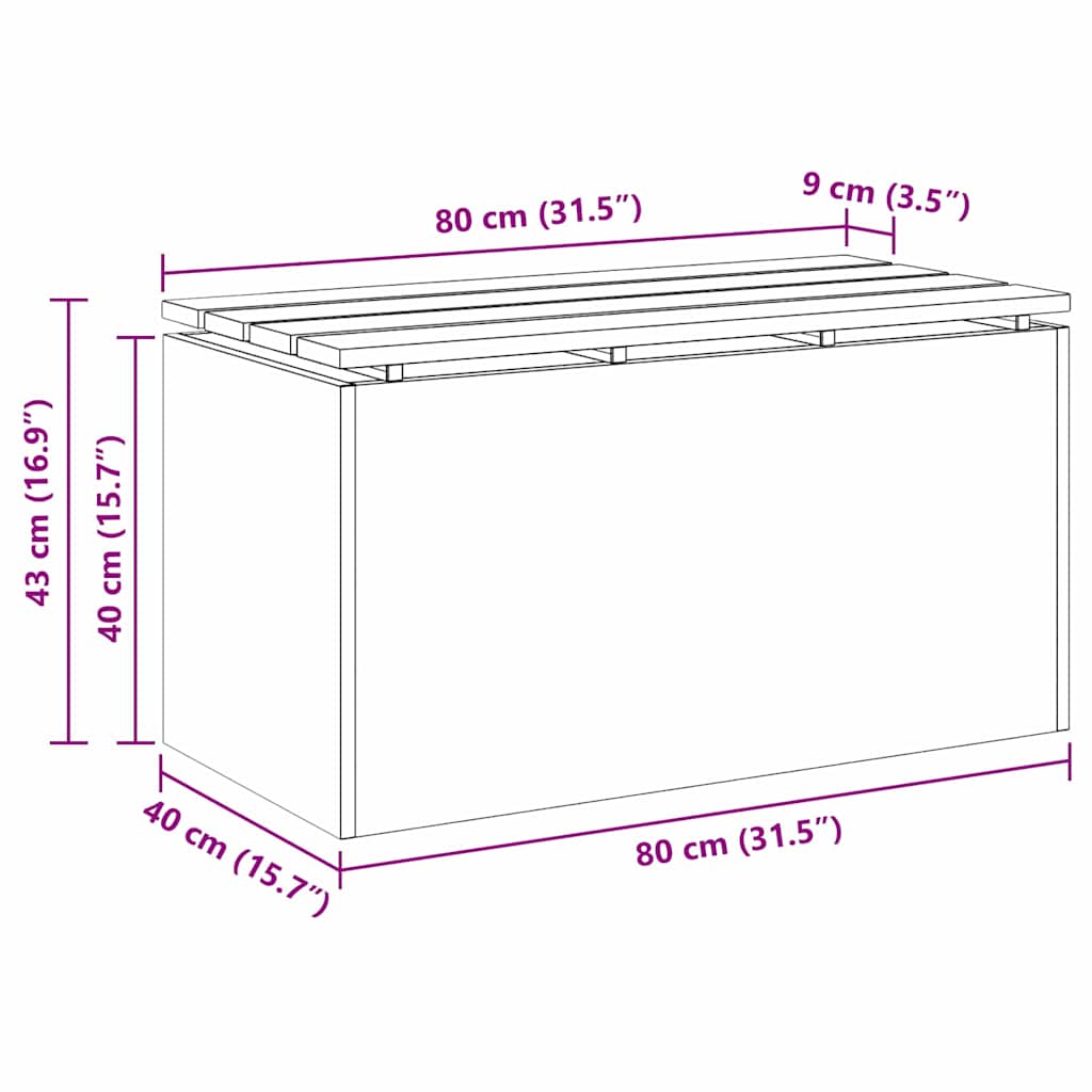 Bancă de grădină Negru 80 x 40 x 43 cm Oțel GartenMobel Dekor