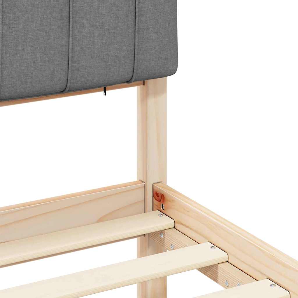 Cadru de pat cu tăblie tapițată Gri deschis 140 x 190 cm GartenMobel Dekor