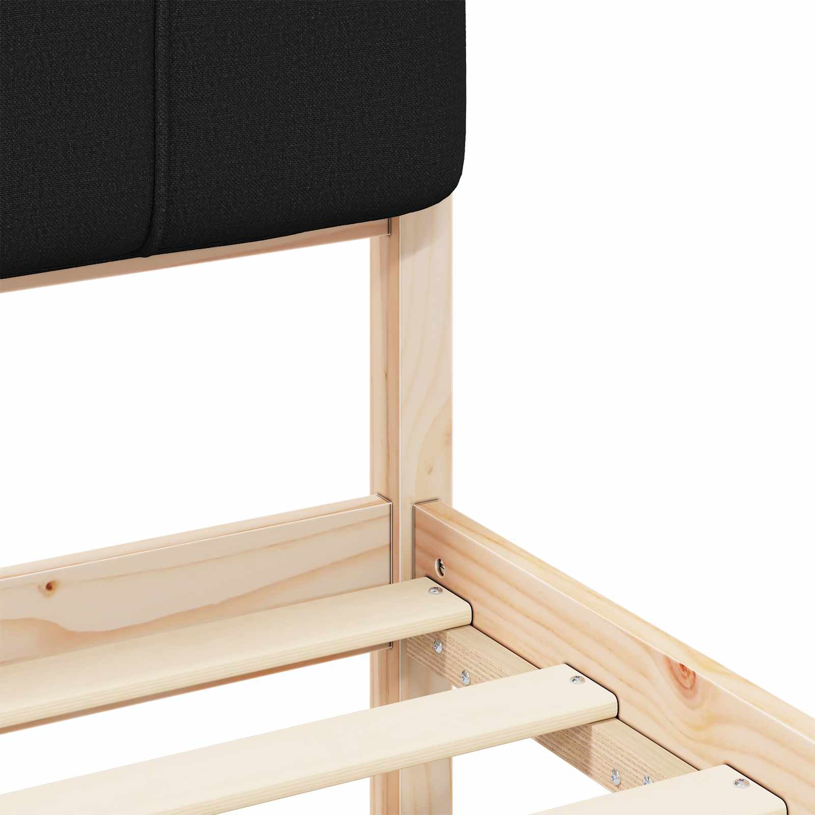 Cadru de pat cu tăblie tapițată cu headboard Negru 140 x 190 cm GartenMobel Dekor