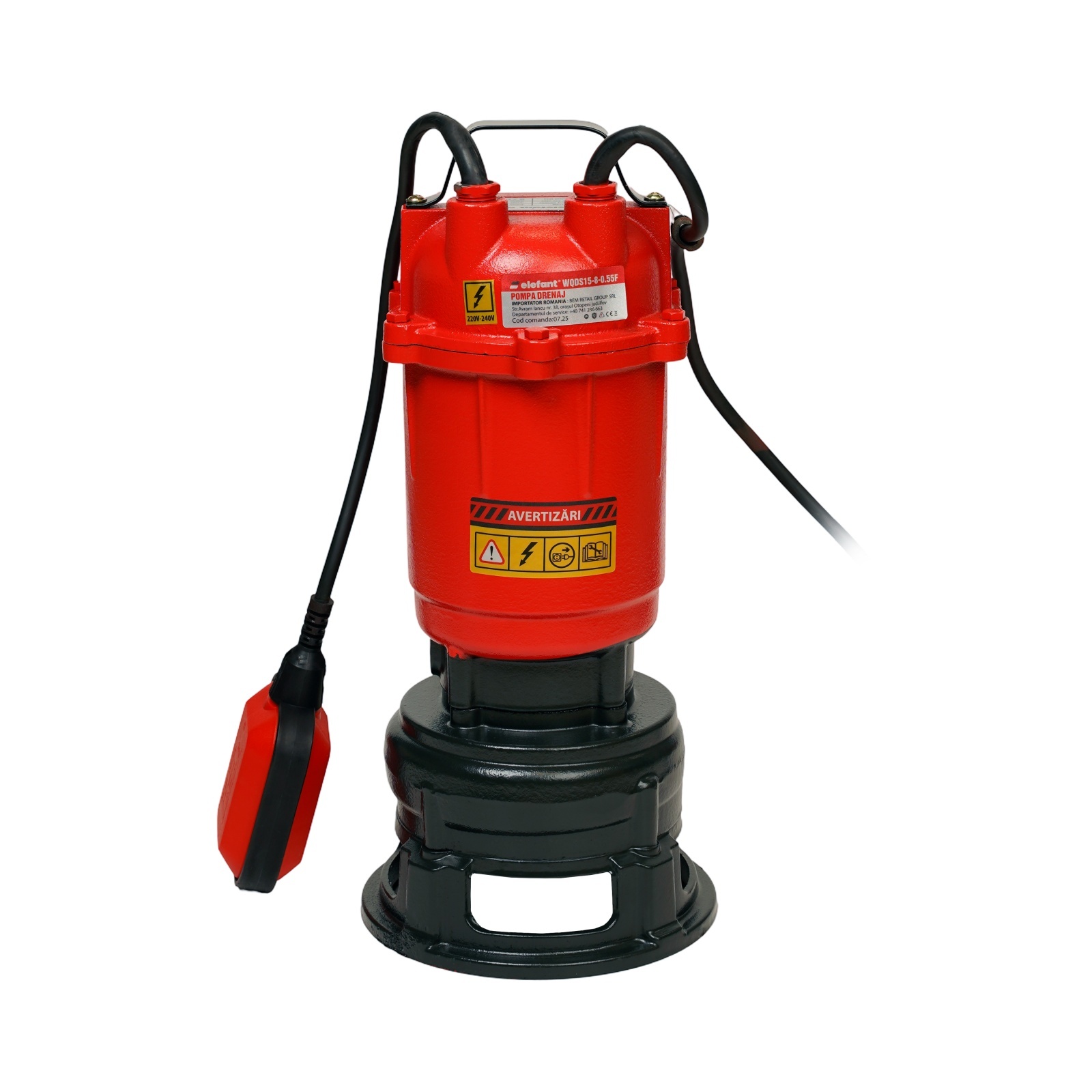 Pompa de drenaj submersibilă ELEFANT WQDS15-8-0.55F 550 W, 233 L/min Innovative ReliableTools