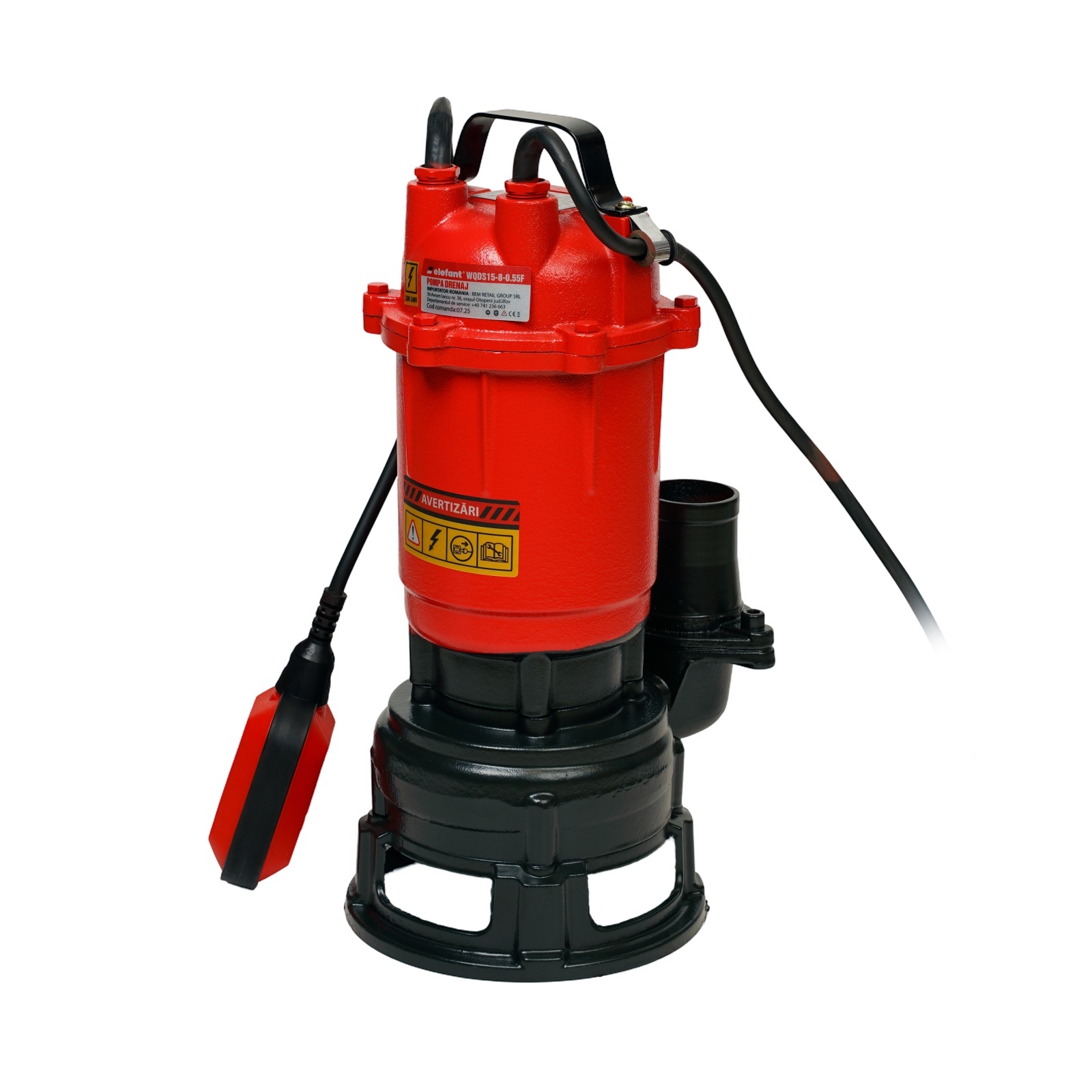 Pompa de drenaj submersibilă ELEFANT WQDS15-8-0.55F 550 W, 233 L/min Innovative ReliableTools