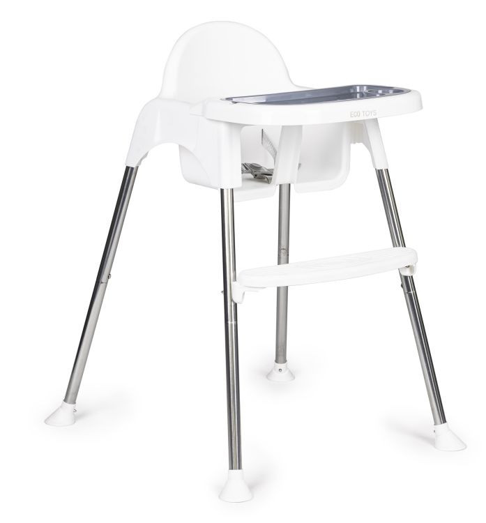 Homelux Etetőszék 2 az 1-ben tálcával övekkel fehér Mobalis Homvera