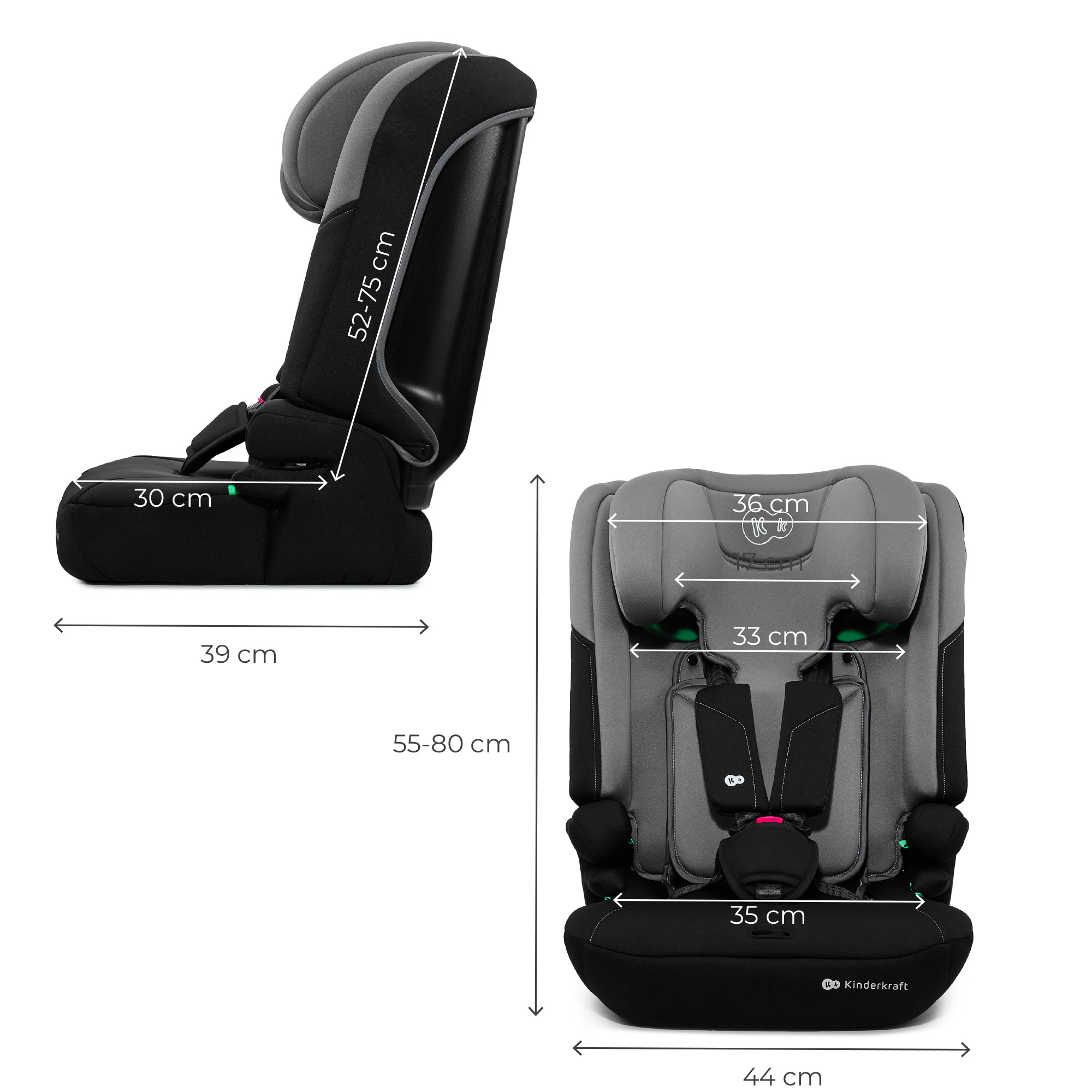 SCAUN AUTO KINDERKRAFT COMFY 75-150 CM, DK GREY SuperHeroes ToysZone