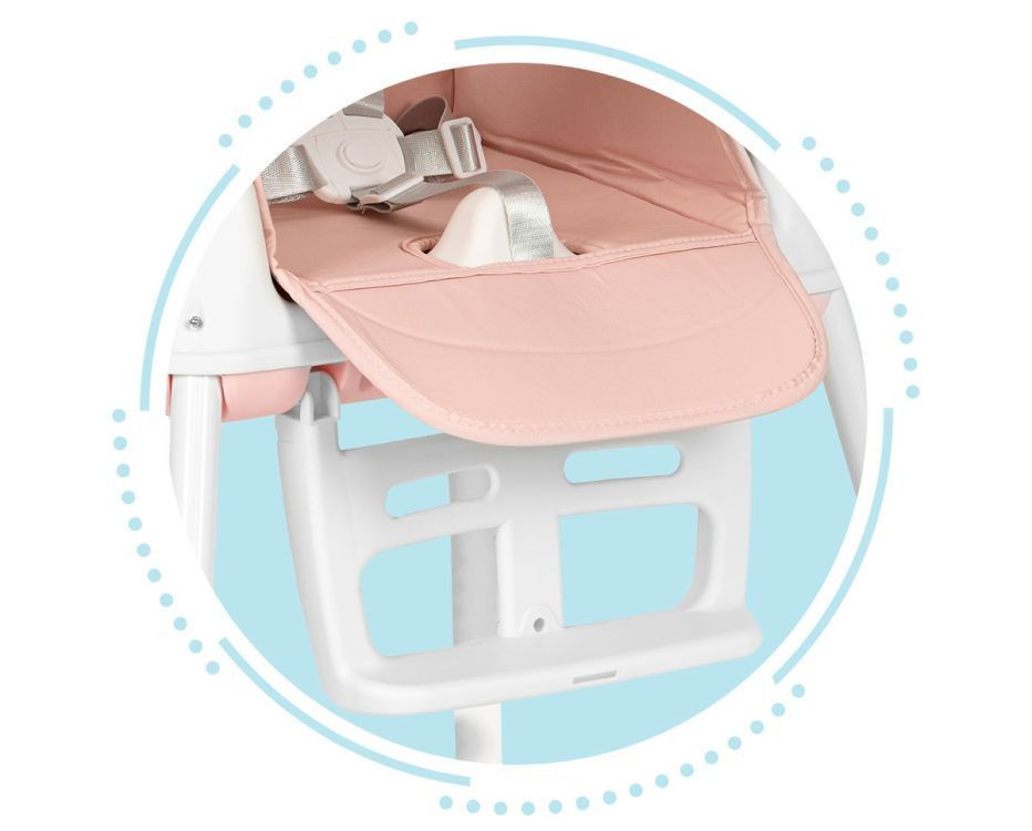 Homelux Összecsukható gyerek etetőszék 3 in 1 rózsaszín Mobalis Homvera