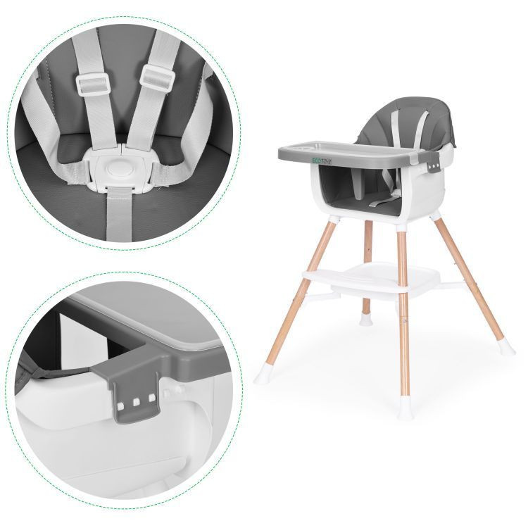 Homelux Gyerek etetőszék 2 az 1-ben szürke Mobalis Homvera