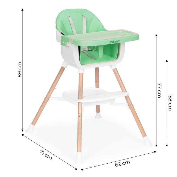 Homelux Gyerek etetőszék 2 az 1-ben zöld Mobalis Homvera
