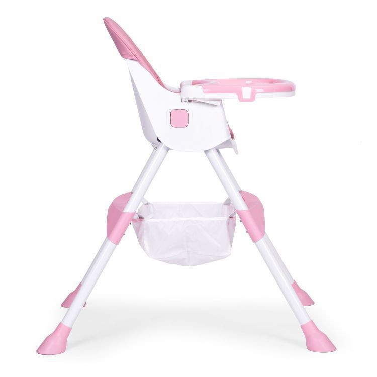 Homelux Gyerek etetőszék tálcával és kosárral 5 pontos biztonsági övvel rózsaszín Mobalis Homvera