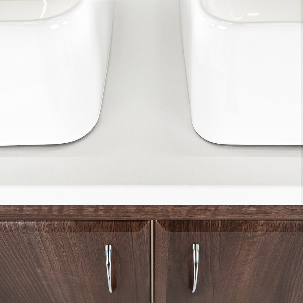 Leziter Bianco 130 complet fără lavoar cu blat de lucru din lemn de nuc Aida alb Mobalis Homvera