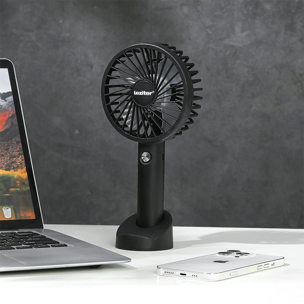 Leziter Galar kézi hordozható usb ventilátor tartóval 4 W 1200 mAh fekete Mobalis Homvera