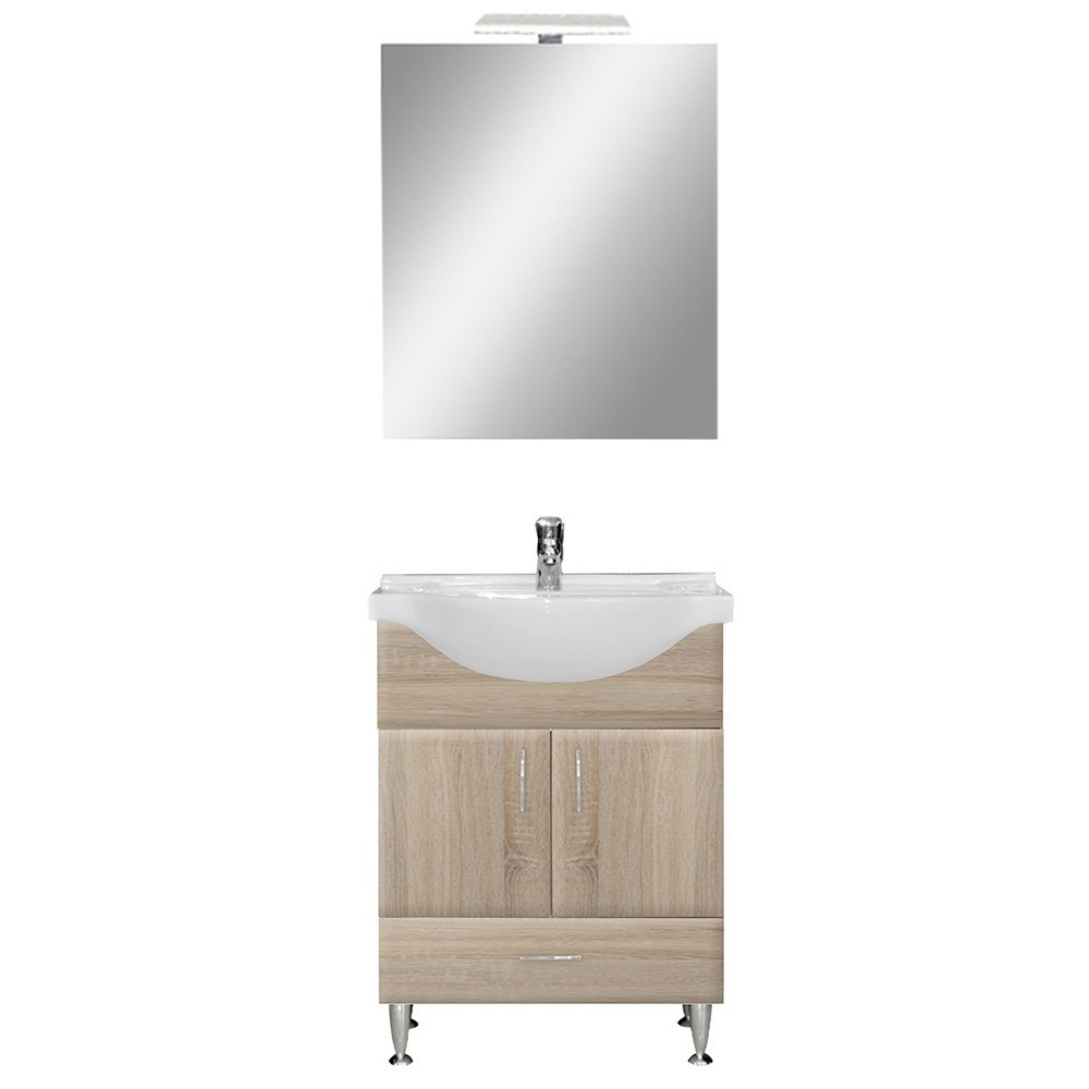 Leziter Mobilier complet de baie Bianca Prime 65, culoare stejar sonoma Mobalis Homvera