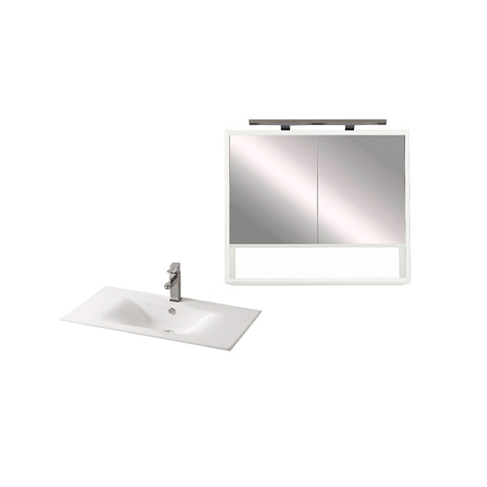 Leziter Mobilier complet de baie Luna 80 alb Mobalis Homvera