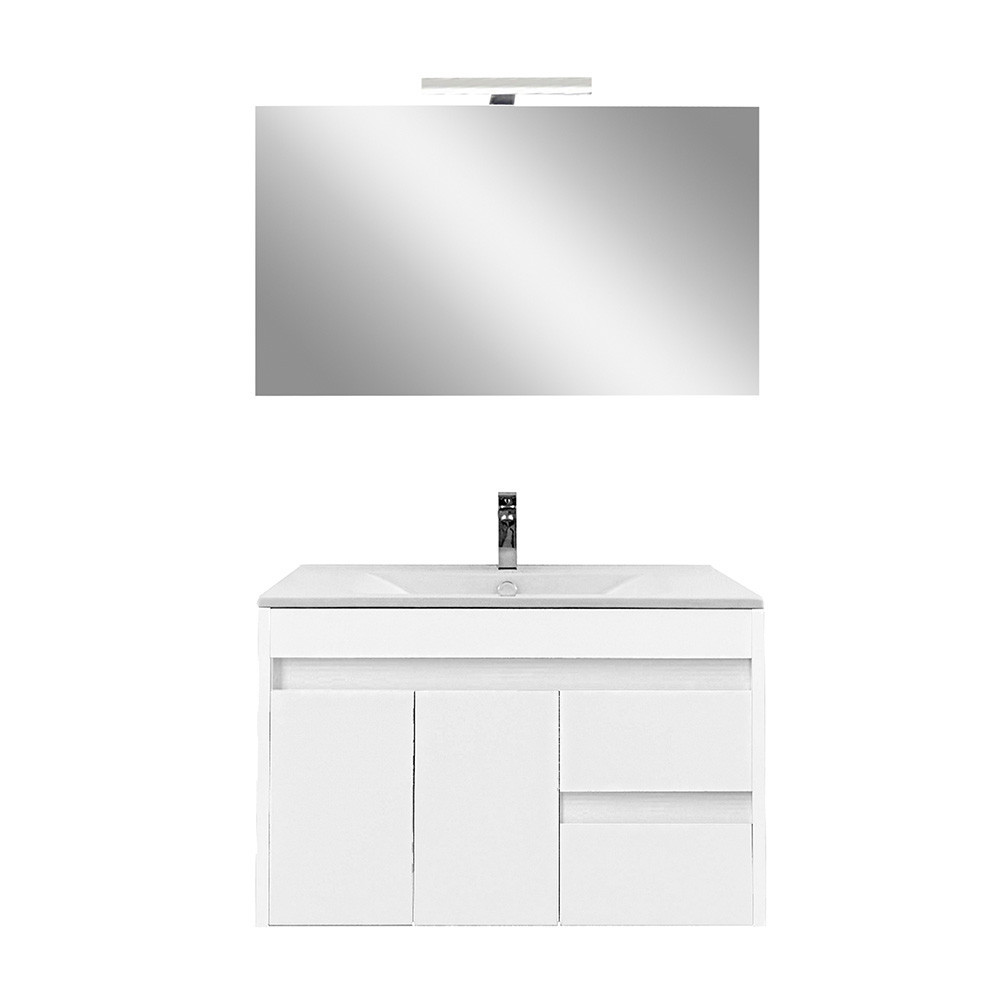 Leziter Mobilier complet de baie Luna Prime 80 alb Mobalis Homvera