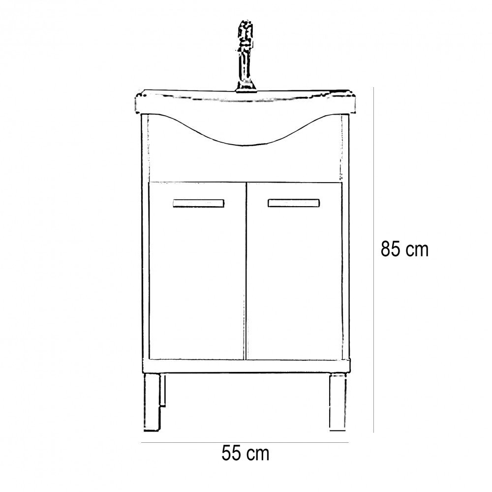 Leziter Mobilier complet de baie Nerva Prime 55, stejar Sonoma Mobalis Homvera