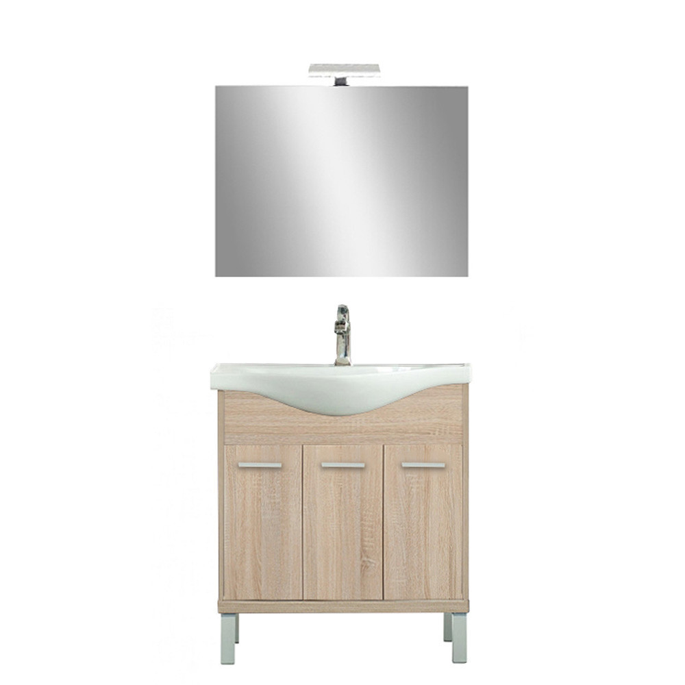 Leziter Mobilier complet de baie Nerva Prime 75, stejar Sonoma Mobalis Homvera
