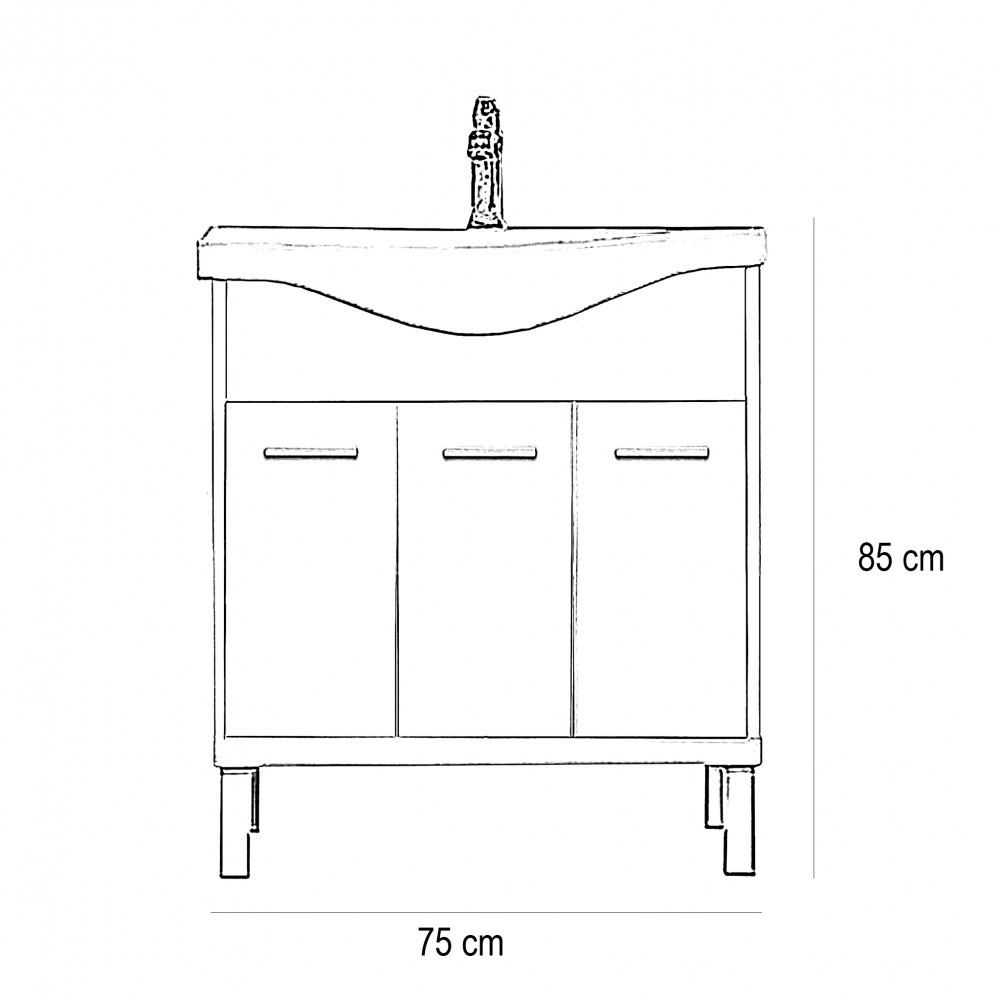 Leziter Mobilier complet de baie Nerva Prime 75, stejar Sonoma Mobalis Homvera