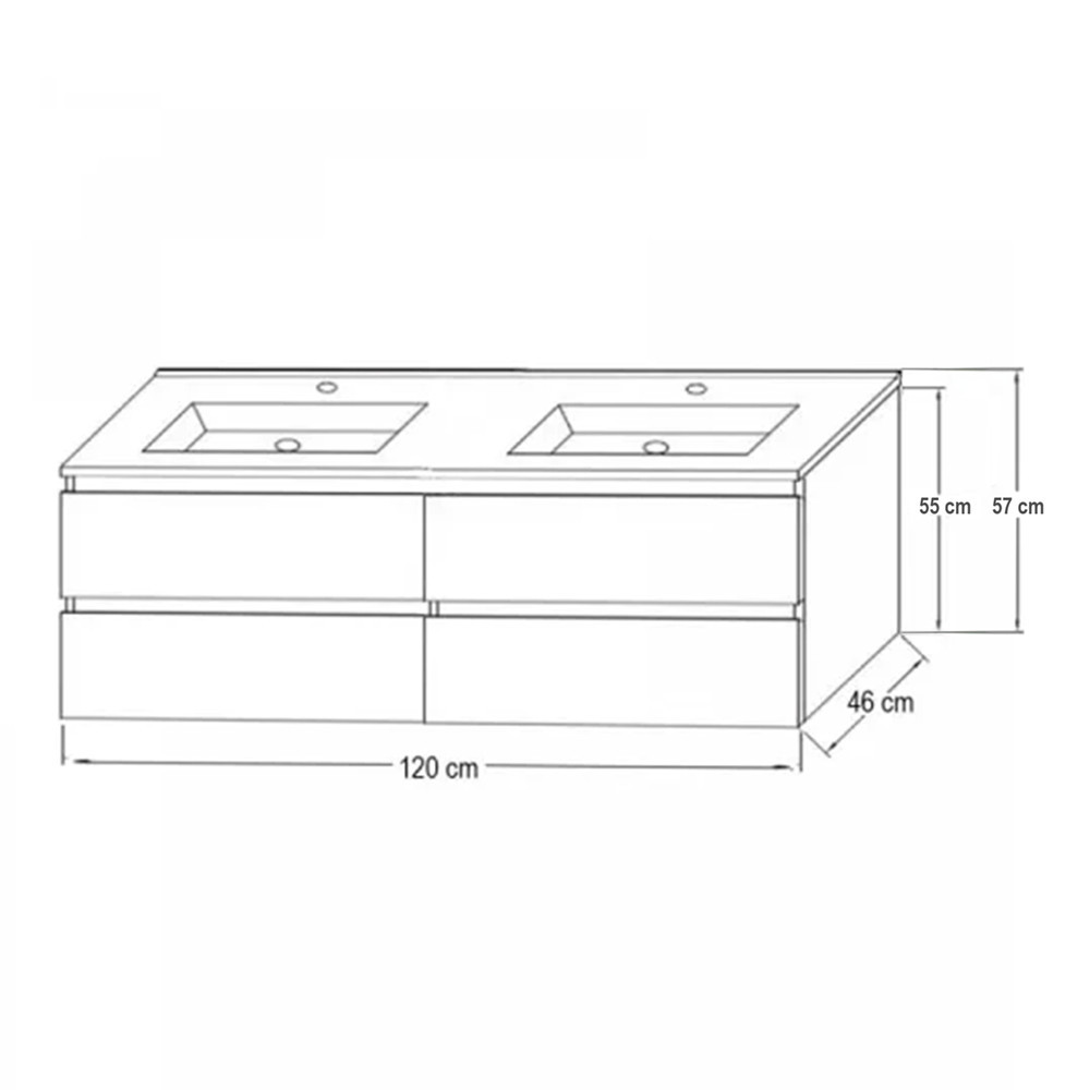 Leziter Mobilier complet de baie Porto 120 alb Mobalis Homvera