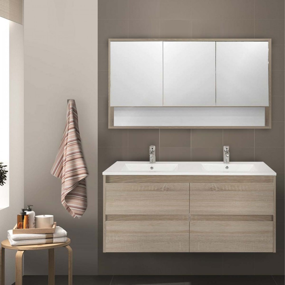 Leziter Mobilier complet de baie Porto 120 în culoarea stejarului Sonoma Mobalis Homvera