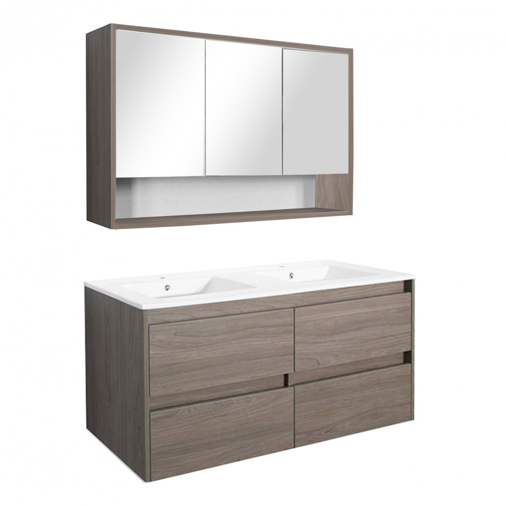 Leziter Mobilier complet de baie Porto 120 în culoarea ulmului Rauna Mobalis Homvera