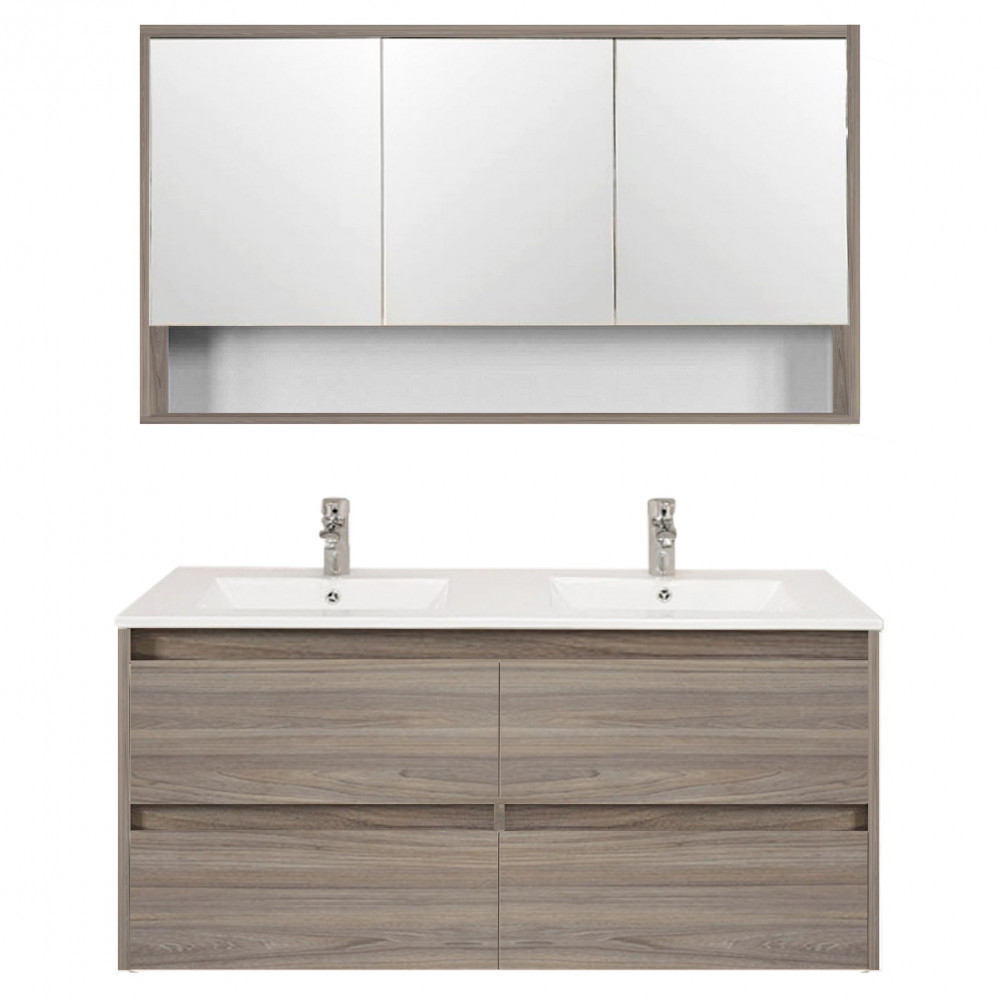 Leziter Mobilier complet de baie Porto 120 în culoarea ulmului Rauna Mobalis Homvera