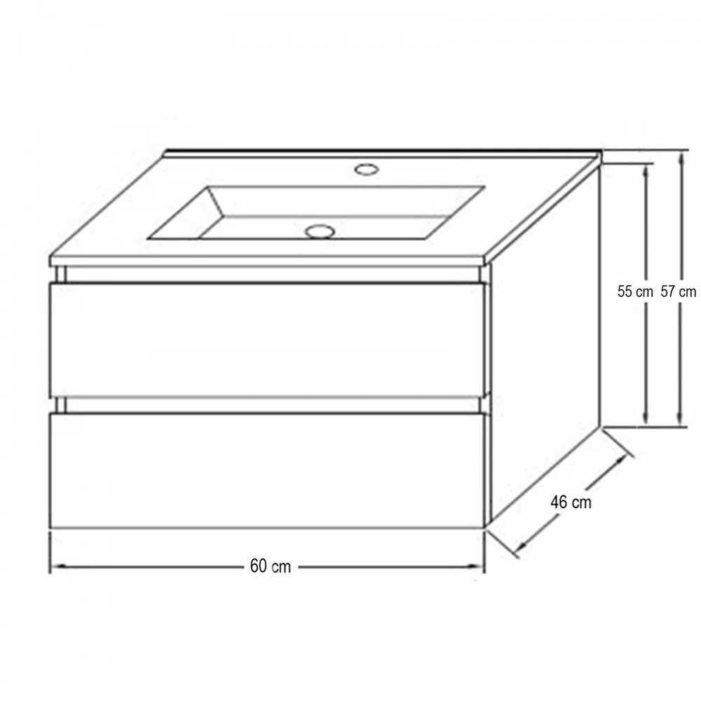 Leziter Mobilier complet de baie Porto Prime 60, alb Mobalis Homvera