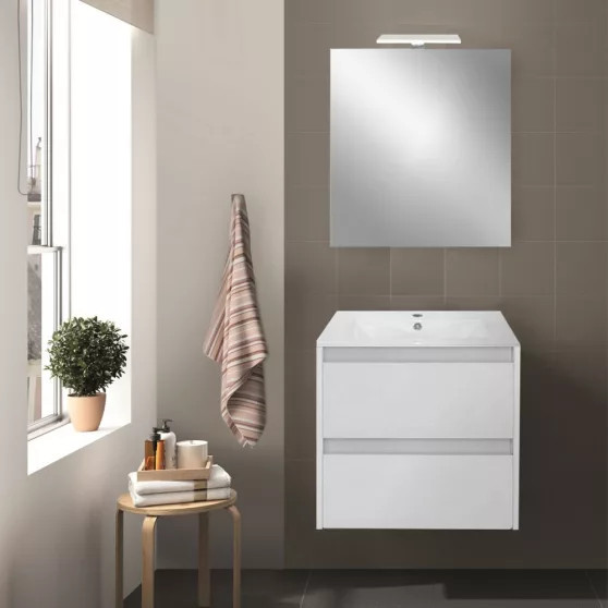 Leziter Mobilier complet de baie Porto Prime 60, alb Mobalis Homvera