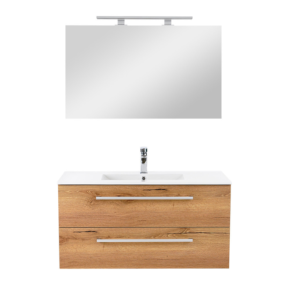 Leziter Mobilier complet de baie Vario Clam 100 stejar-stejar Mobalis Homvera