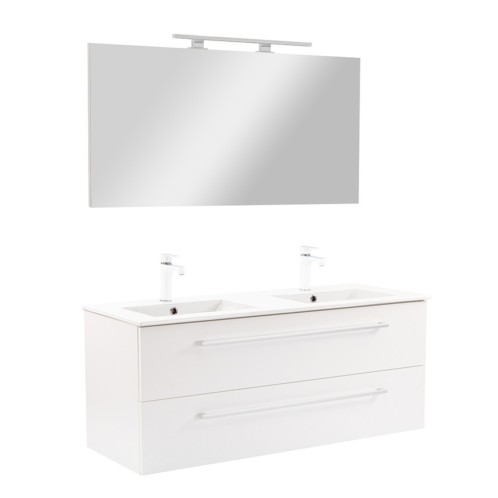 Leziter Mobilier complet de baie Vario Clam 120 alb-alb Mobalis Homvera