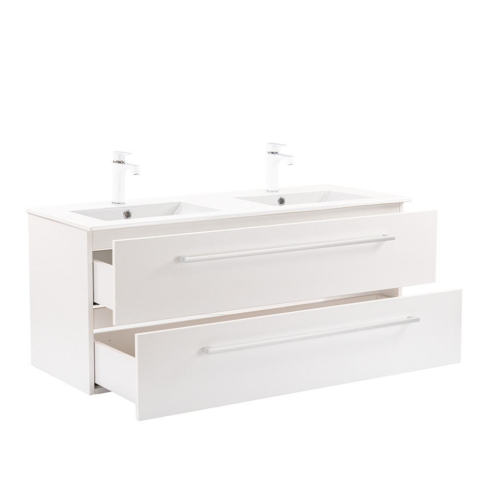 Leziter Mobilier complet de baie Vario Clam 120 alb-alb Mobalis Homvera