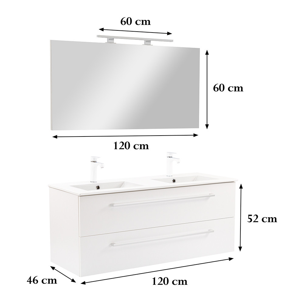 Leziter Mobilier complet de baie Vario Clam 120 alb-alb Mobalis Homvera