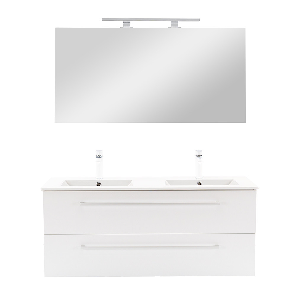 Leziter Mobilier complet de baie Vario Clam 120 alb-alb Mobalis Homvera