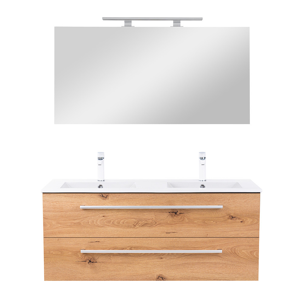 Leziter Mobilier complet de baie Vario Clam 120 antracit-stejar Mobalis Homvera