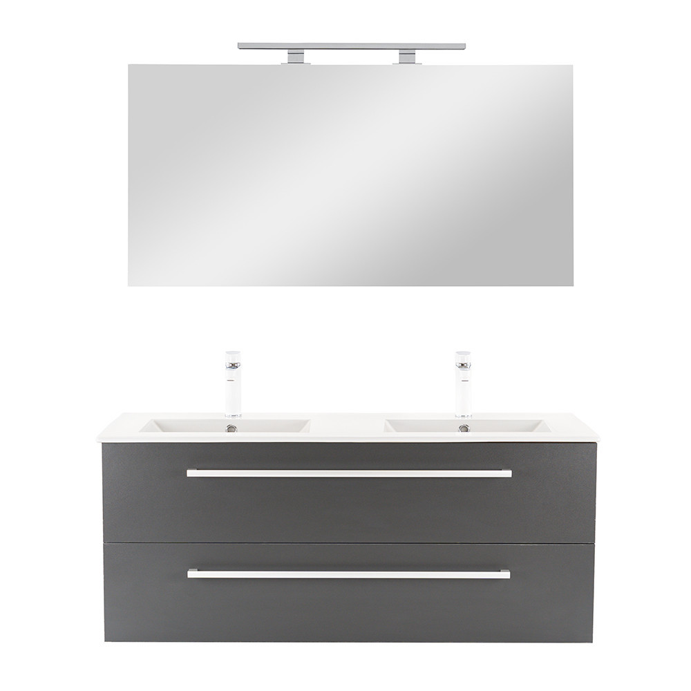 Leziter Mobilier complet de baie Vario Clam 120 stejar-antracit Mobalis Homvera