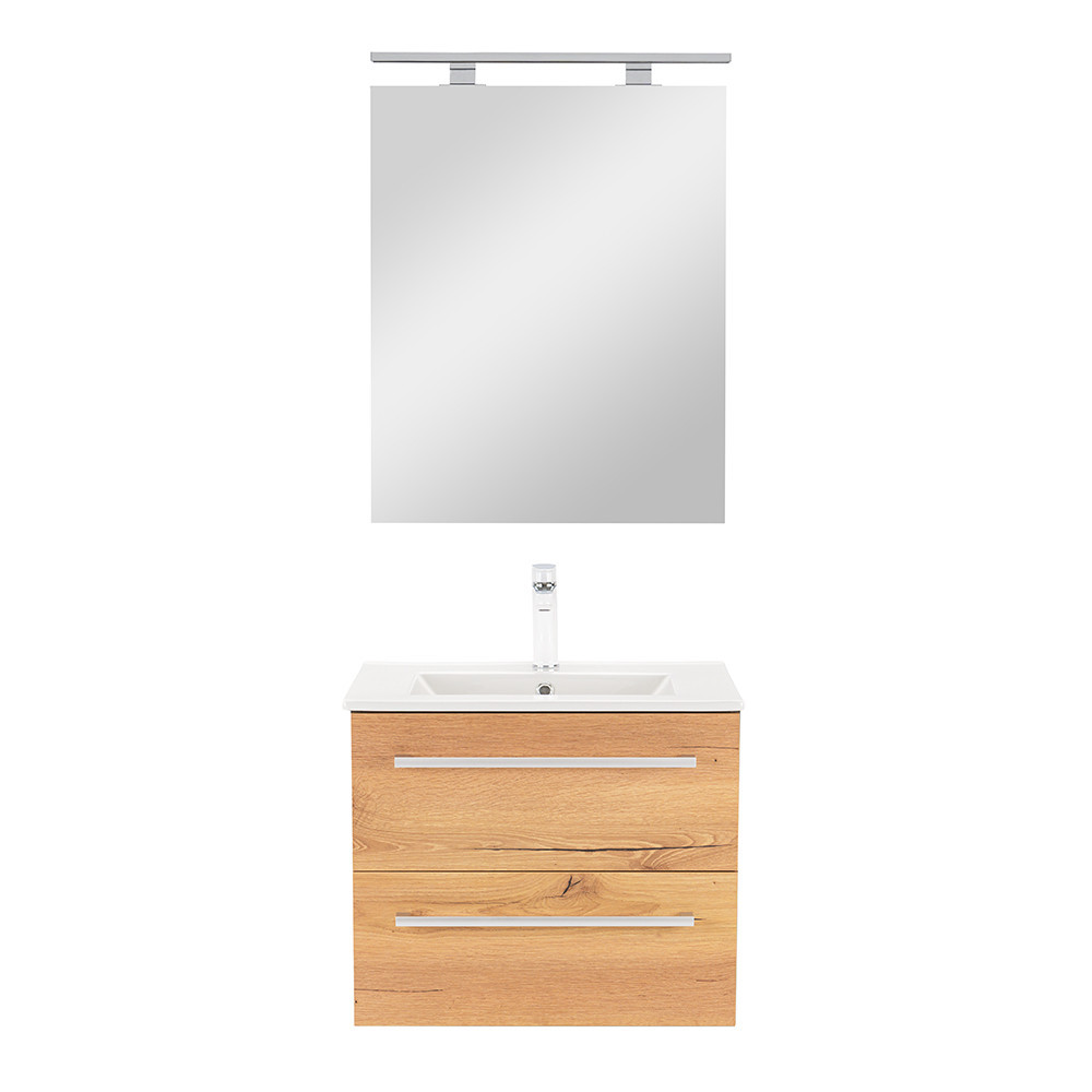 Leziter Mobilier complet de baie Vario Clam 60 antracit-stejar Mobalis Homvera