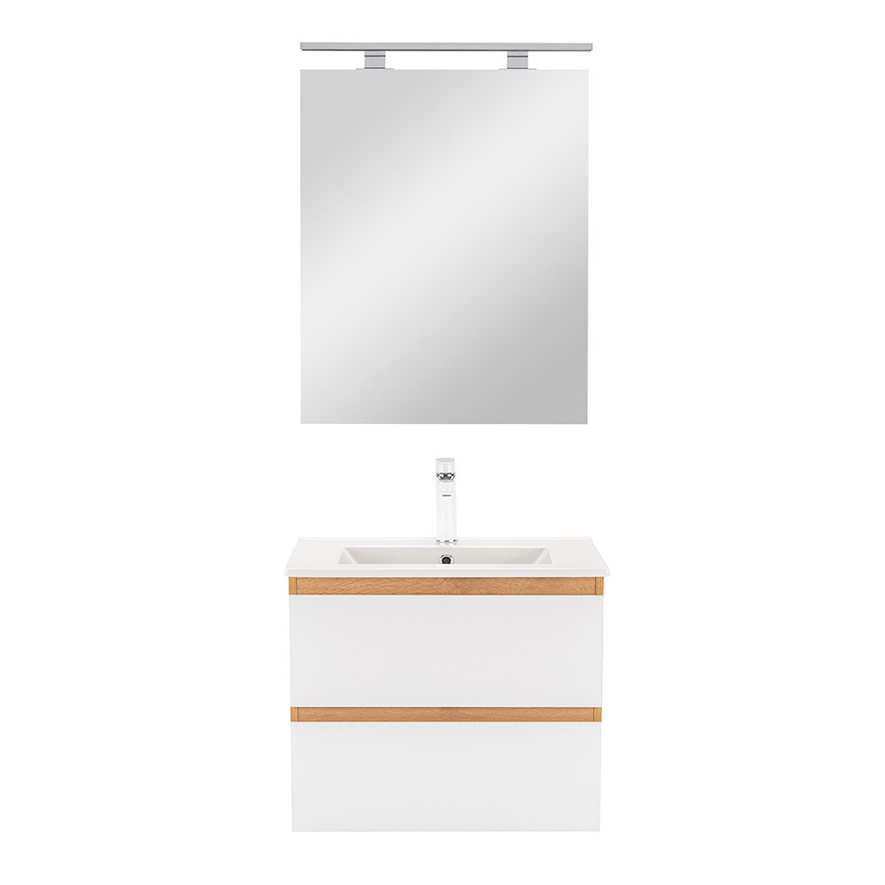 Leziter Mobilier complet de baie Vario Forte 60 stejar-alb Mobalis Homvera