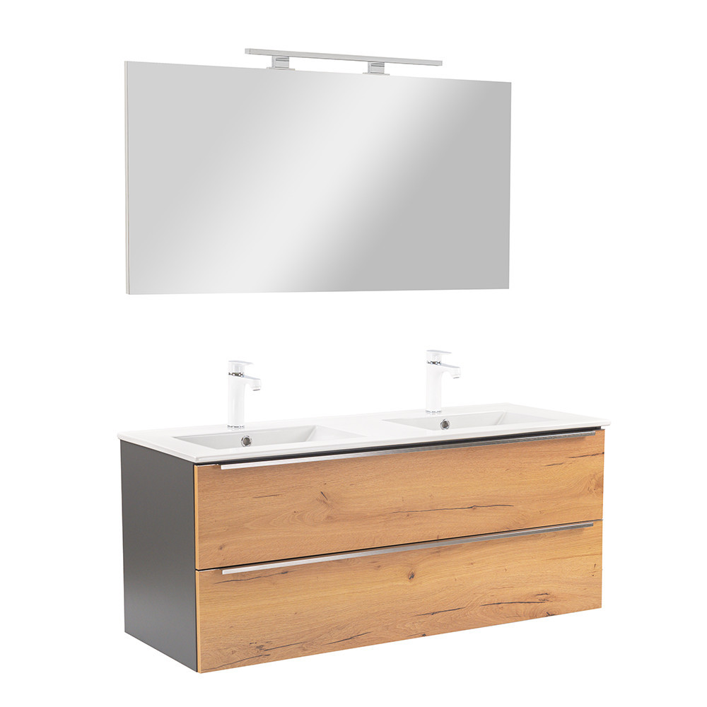 Leziter Mobilier complet de baie Vario Trim 120 antracit-stejar Mobalis Homvera