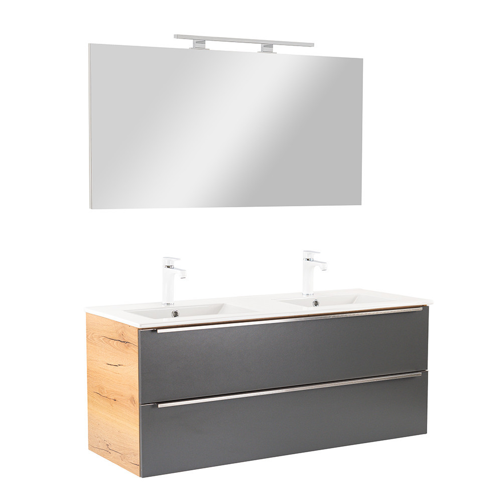 Leziter Mobilier complet de baie Vario Trim 120 stejar-antracit Mobalis Homvera