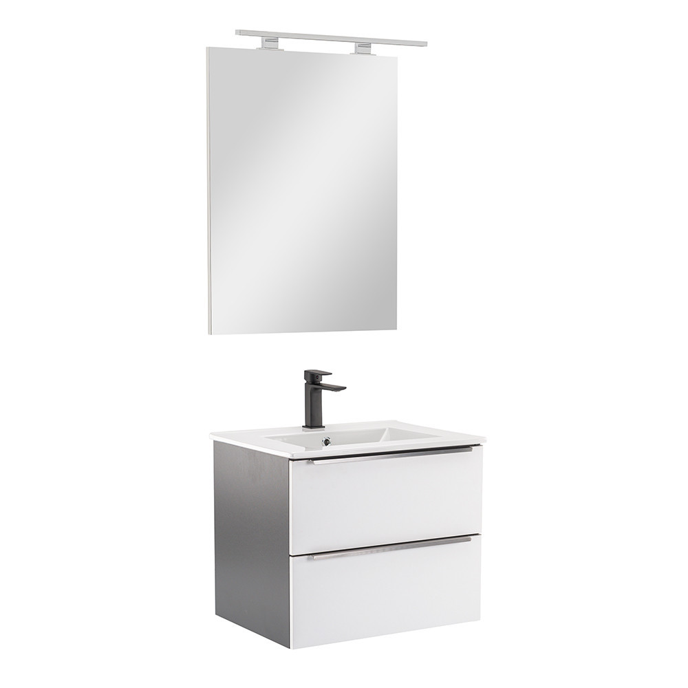 Leziter Mobilier complet de baie Vario Trim 60 antracit-alb Mobalis Homvera
