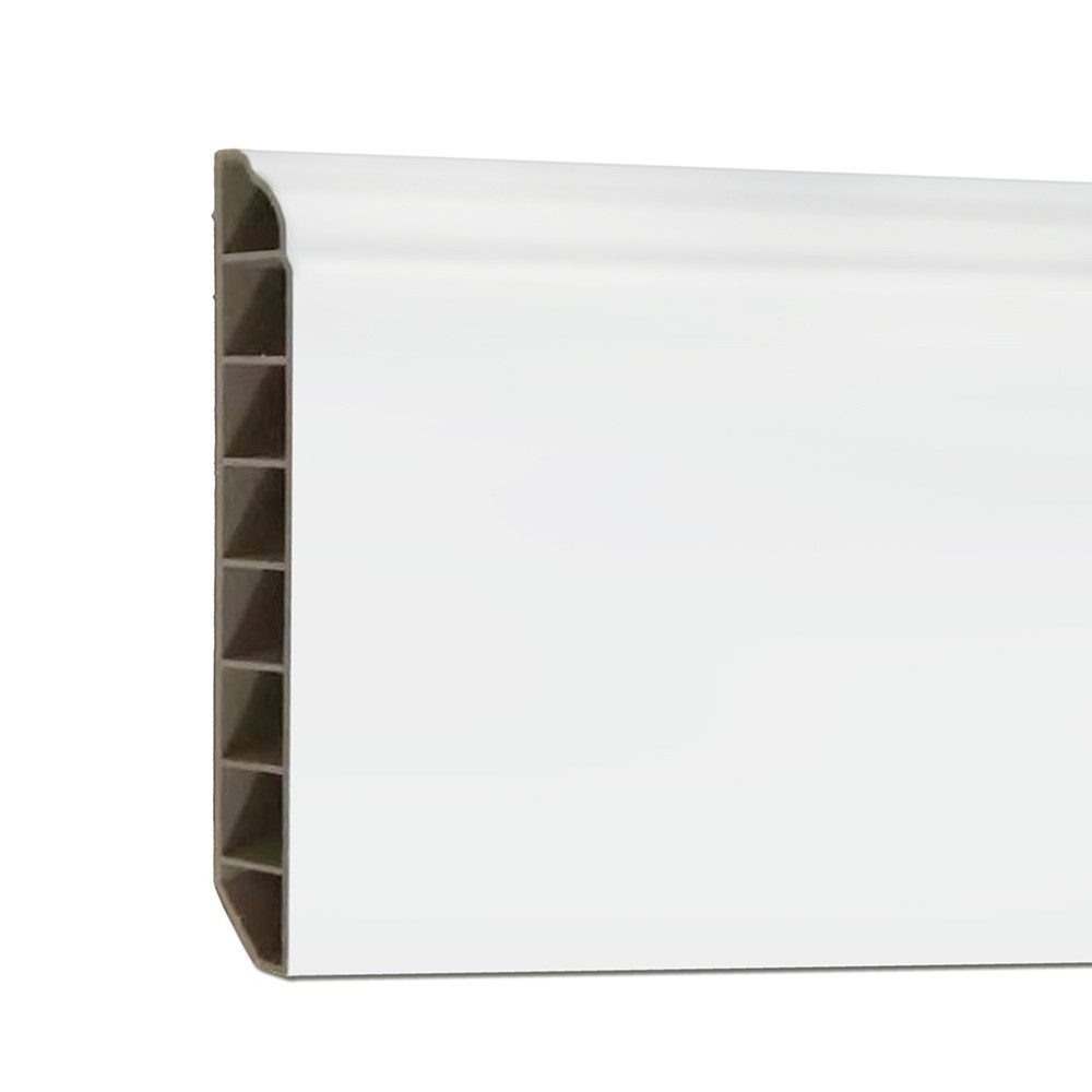 Leziter Bordură de podea din vinil SPC Alb-zăpadă 2400x100x12 mm Mobalis Homvera