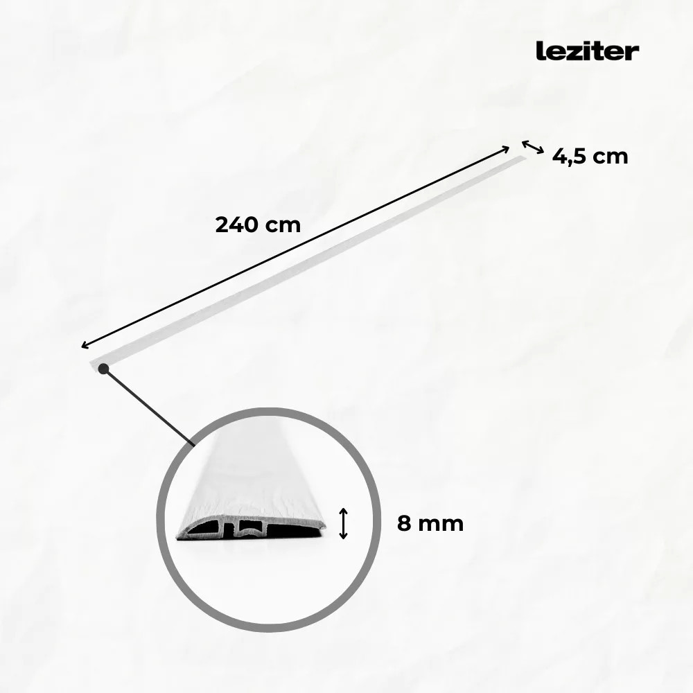 Leziter Vinil SPC nivelare podea Fjord model marmură gri închis 2400x45x8 mm Mobalis Homvera