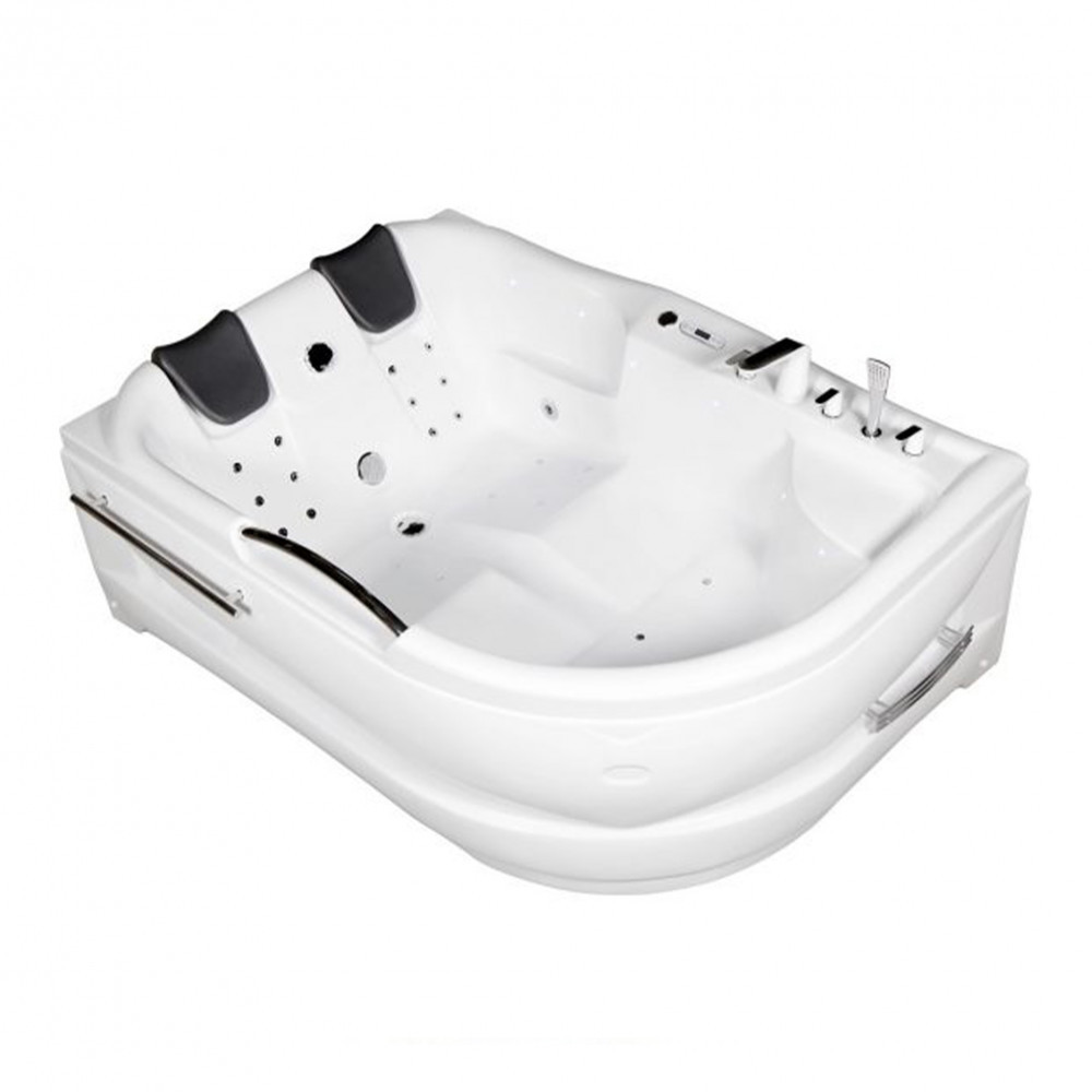 Wellis Cadă de baie cu hidromasaj asimetrică Dublo Hydro, 180x130 cm cu baterie Mobalis Homvera