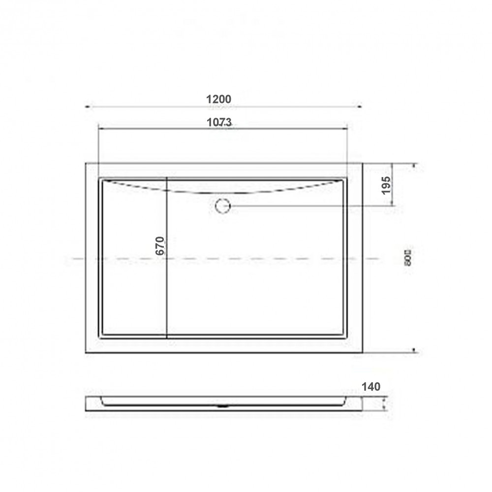 Kerra Cădiță de duș acrilică asimetrică VICTOR120 120x80x14 cm Mobalis Homvera