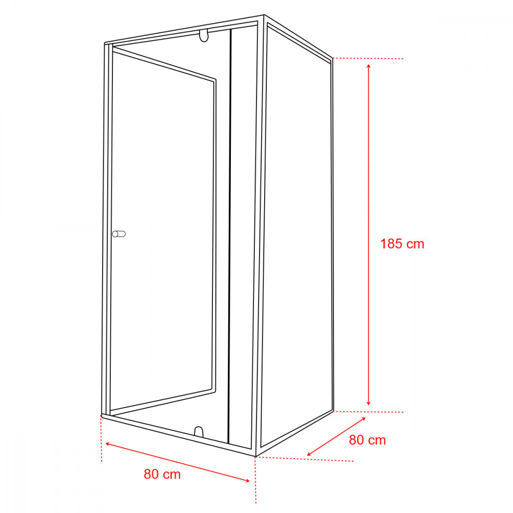 Leziter Cabină de duș pătrată flexibilă, montată pe perete, 80x80 cm, fără cădiță de duș Mobalis Homvera
