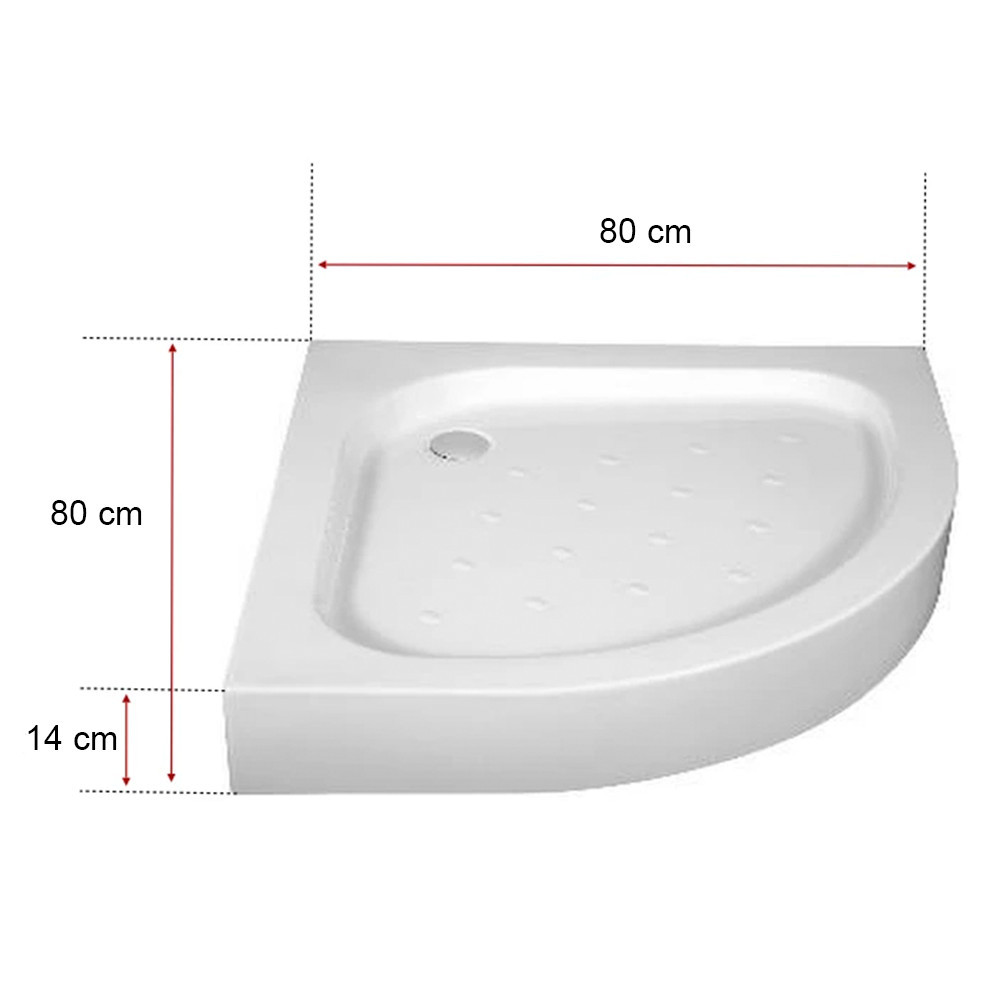 Leziter Cădiță de duș acrilică curbată Klonberg 80x80 Mobalis Homvera