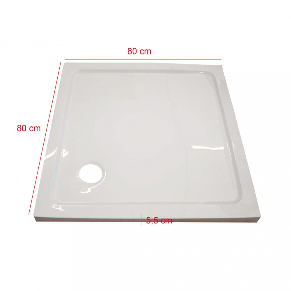 Leziter Cădiță de duș acrilică joasă, pătrată, Modena Slim, 80x80x5,5 cm Mobalis Homvera