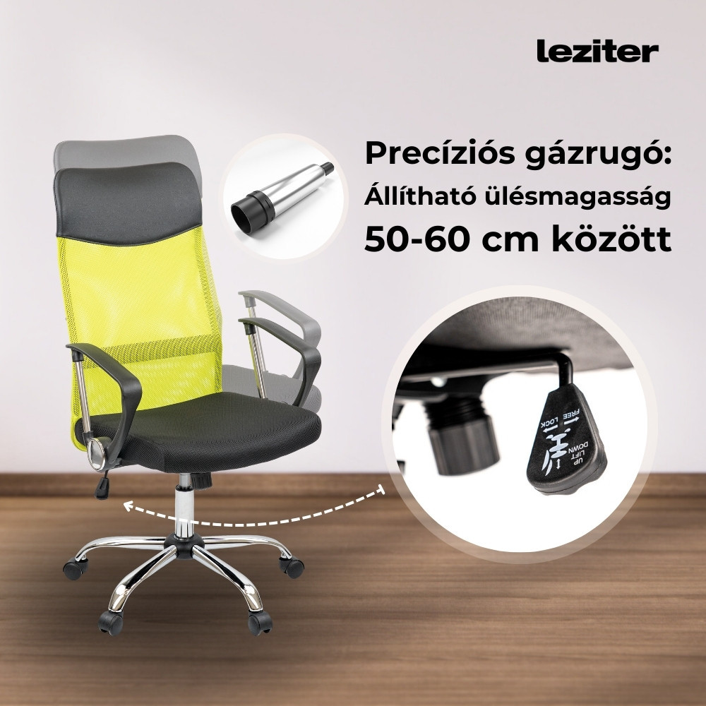 Leziter Scaun rotativ ergonomic de birou Fit, verde Mobalis Homvera