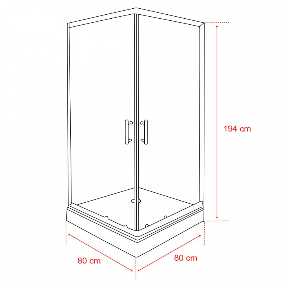 Leziter Cabină de duș pătrată Spirit BAMBOO 80x80, cu cădiță de duș acrilică armată Mobalis Homvera