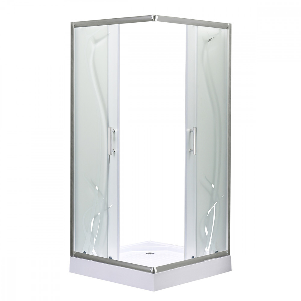 Leziter Cabină de duș pătrată Spirit BAMBOO 80x80, cu cădiță de duș acrilică armată Mobalis Homvera