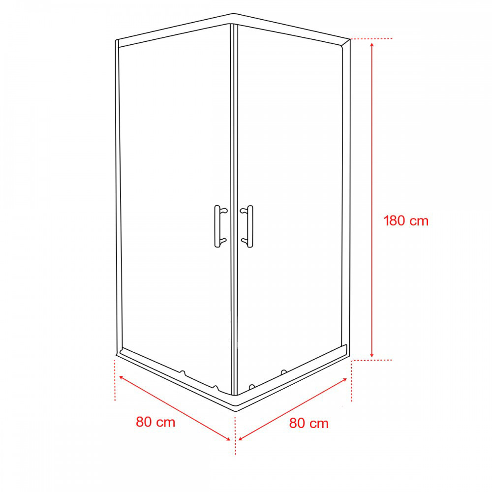 Leziter Cabină de duș pătrată Spirit Clear 90x90x180 cm, fără cădiță de duș, neagră Mobalis Homvera